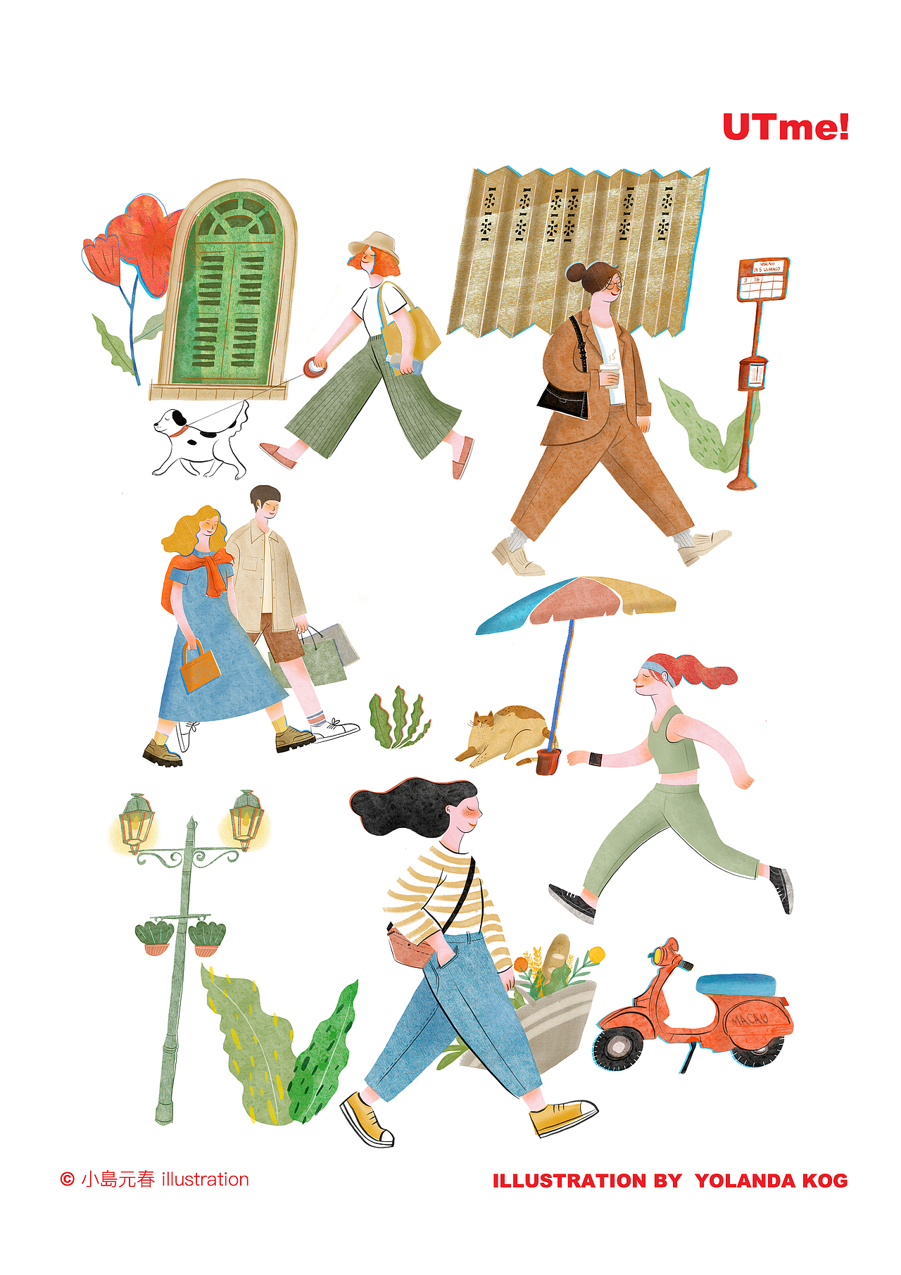 优衣库大三巴前店 澳门本地插画师合作款（图ZMjkzMDM3NjYw） - 商业插画 - 站酷设计师小島元春原创素材 - 站酷ZCOOL