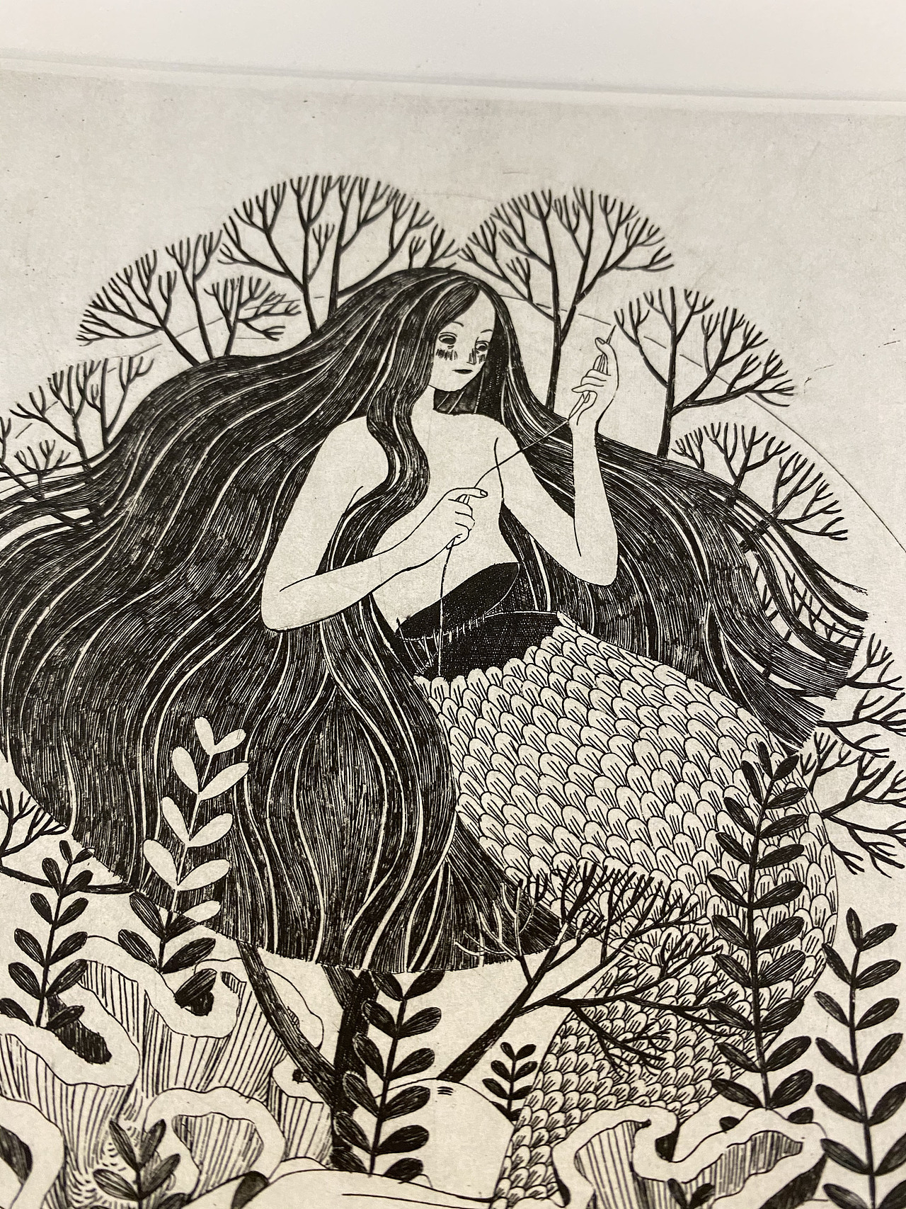 铜版画｜Monster·Mermaid ｜ 怪物·美人鱼（图ZMjE0NzE2MjYw） - 艺术插画 - 站酷设计师弥久Sylvia原创素材 - 站酷ZCOOL