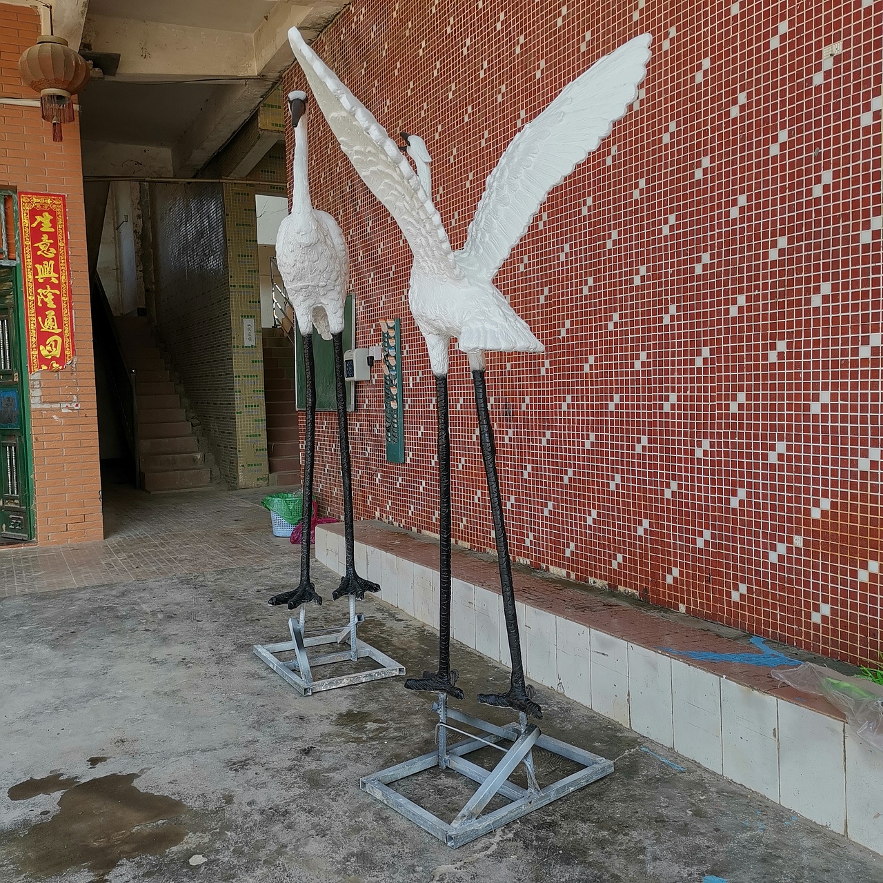 仿真动物玻璃钢火烈鸟雕塑户外楼盘景观摆件定制
