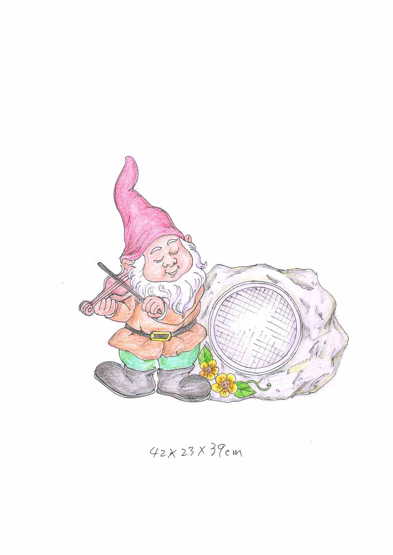 彩铅手绘太阳能音箱。