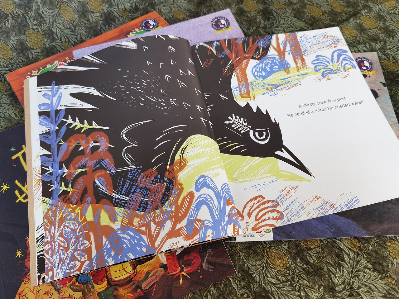 《The Thirsty Crow》版画插图（图ZMjY0MDQwODQw） - 儿童插画 - 站酷设计师厚切三文鱼原创素材 - 站酷ZCOOL