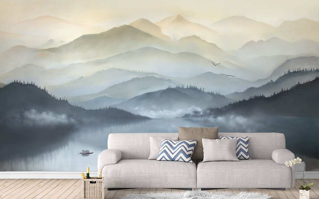 墙绘培训 | 喷绘山水