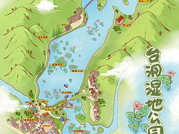 虎丘湿地公园手绘地图图片