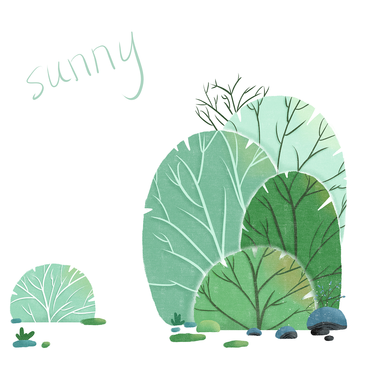 插画练习-植物（图ZMjMyMDIyNzM2） - 创作习作 - 站酷设计师兔子爱吃肉007原创素材 - 站酷ZCOOL