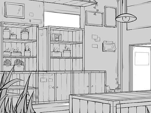 原创室内场景构思-白面鸮的花库