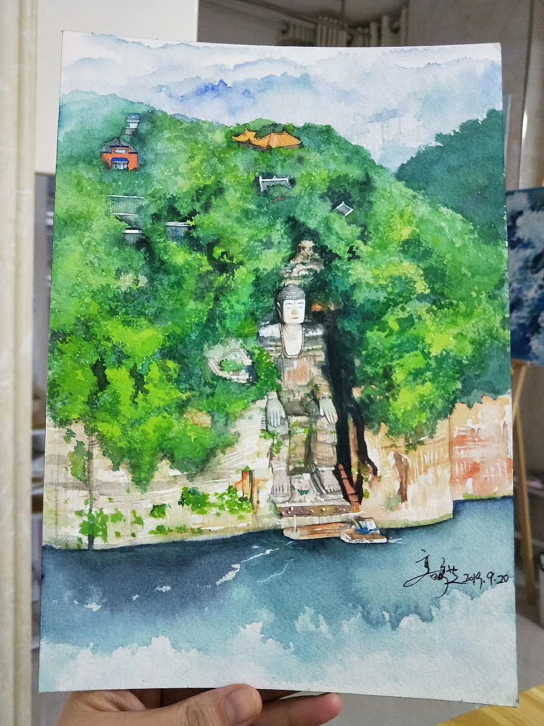 水彩风景画+水彩人物