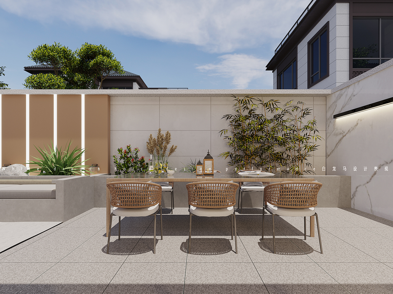 现代风格——白龙马效果图