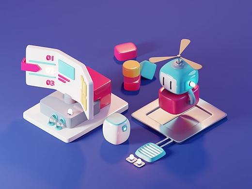 C4D练习 三维建模（个人主页-ZNTMwNTAyMTI=） - 其他UI - 站酷设计师花香自来原创素材 - 站酷ZCOOL