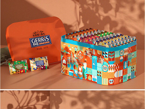 巨灵x哥利斯坚果礼盒包装|扁平插画包装设计