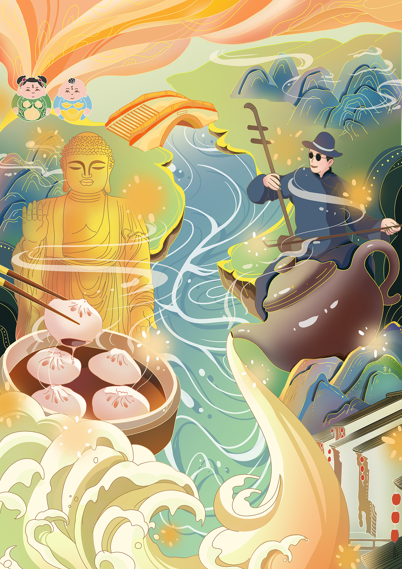 无锡城市插画设计