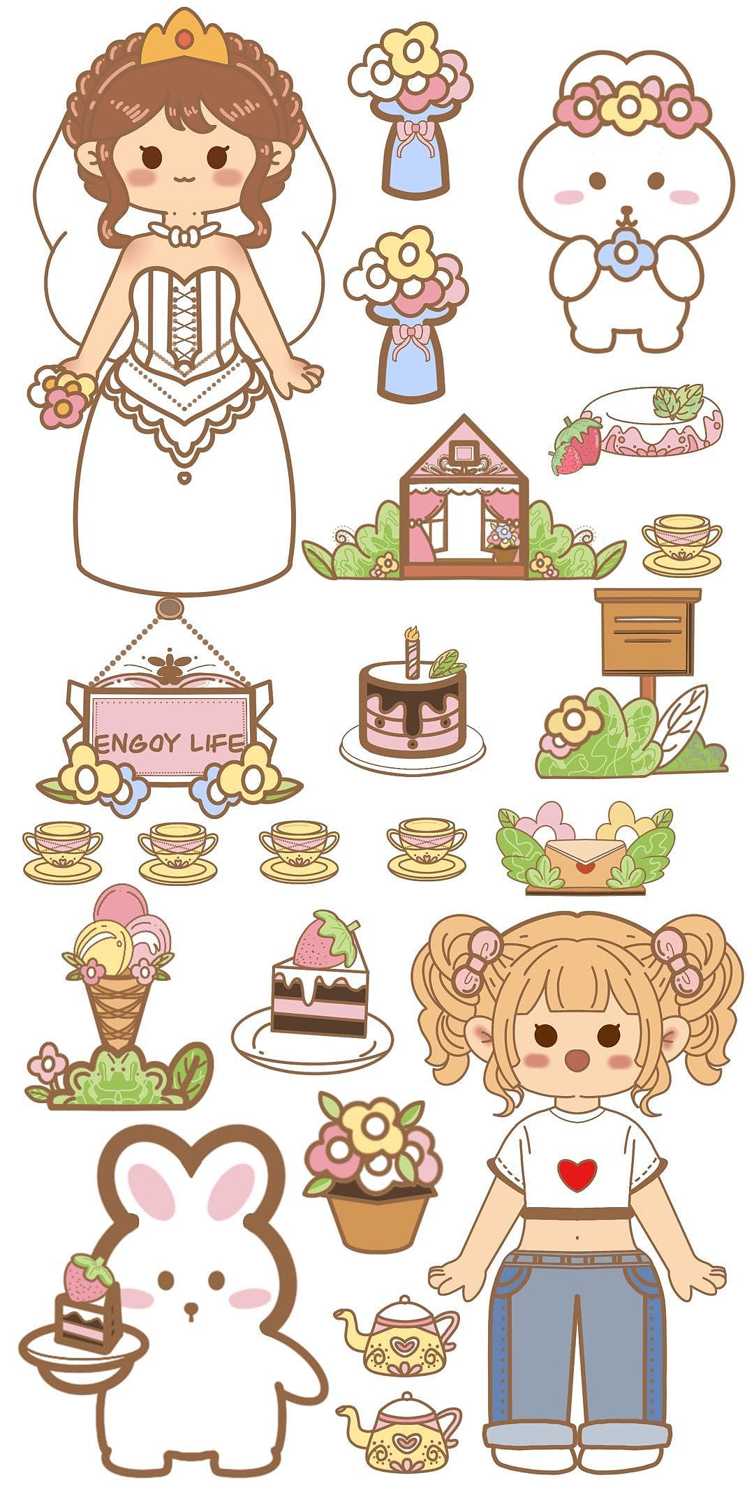 小麻薯贴纸（图ZMzI3MTYwMTE2） - 商业插画 - 站酷设计师swutong原创素材 - 站酷ZCOOL