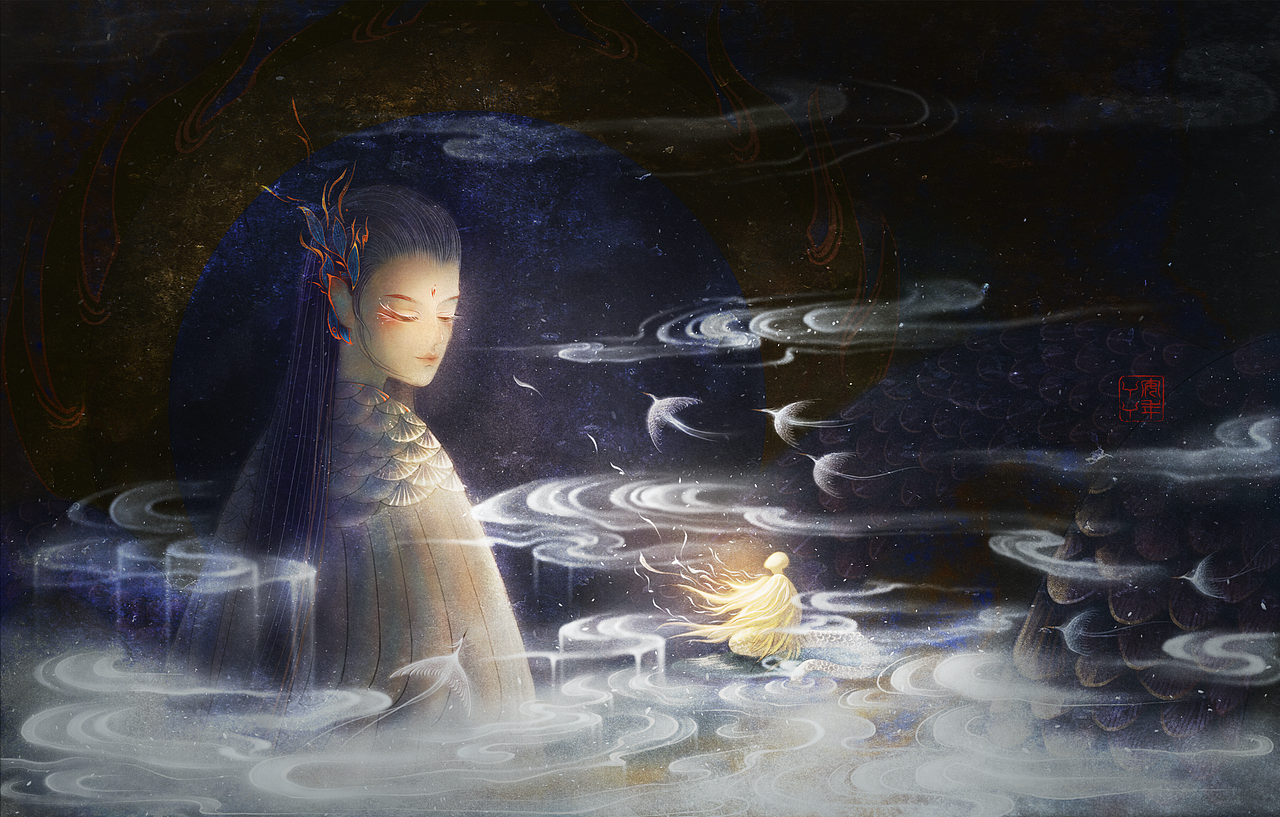 《山海经-化蛇》|插画|绘本|安年丫丫 - 原创作品 - 站酷 (zcool)