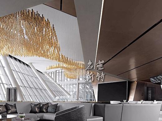 售楼部创意金色沙盘工程灯定制