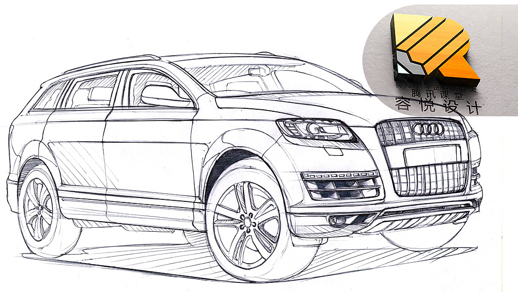 汽车设计线稿工业设计手绘产品设计工业设计考研手绘