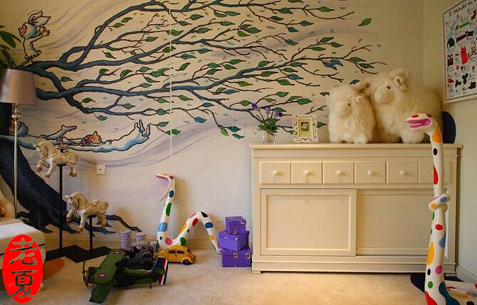 武汉室内客厅手绘壁画设计