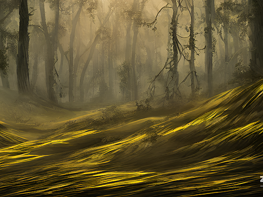 #AI創(chuàng)作實驗室#森林 舞臺 黑金風（個人主頁-ZNjI3NjQwMDg=） - AI作品 - 站酷設計師babytye原創(chuàng)素材 - 站酷ZCOOL