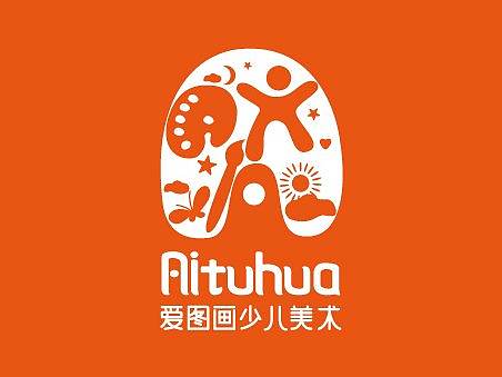 爱图画少儿美术logo设计