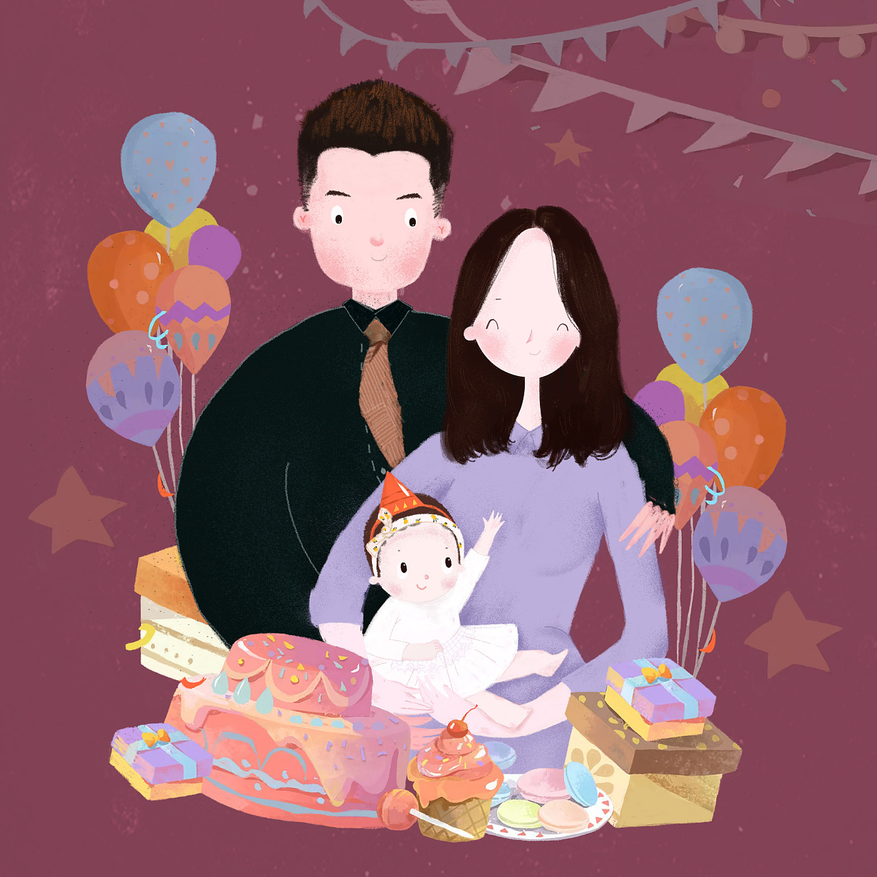 宝宝满周岁啦|插画|艺术插画|李大宝0228 - 原创作品 - 站酷 (zcool)