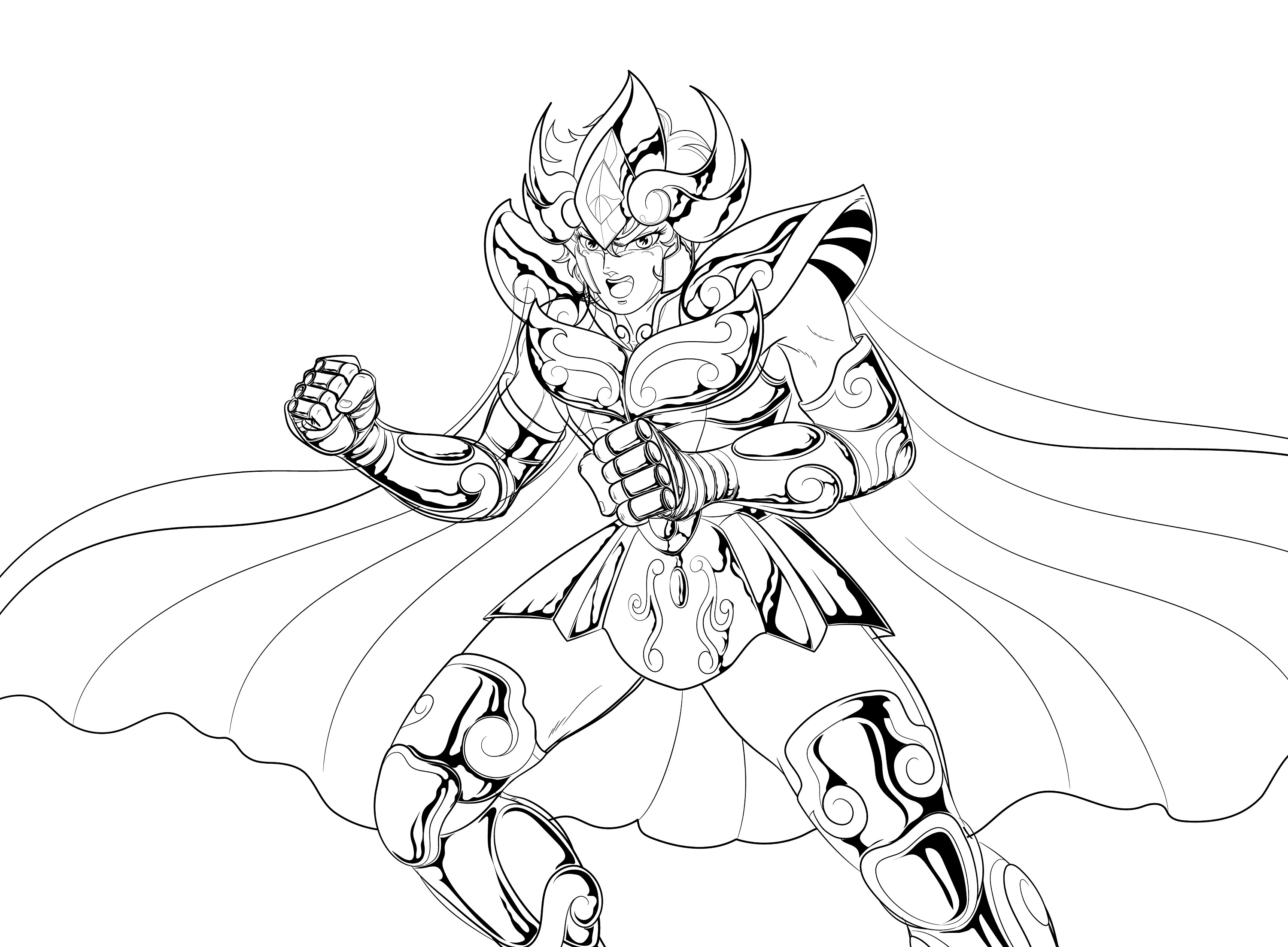 习作-圣斗士星矢黄金圣斗士狮子座艾欧里亚|插画|创作习作|油墩子_恒