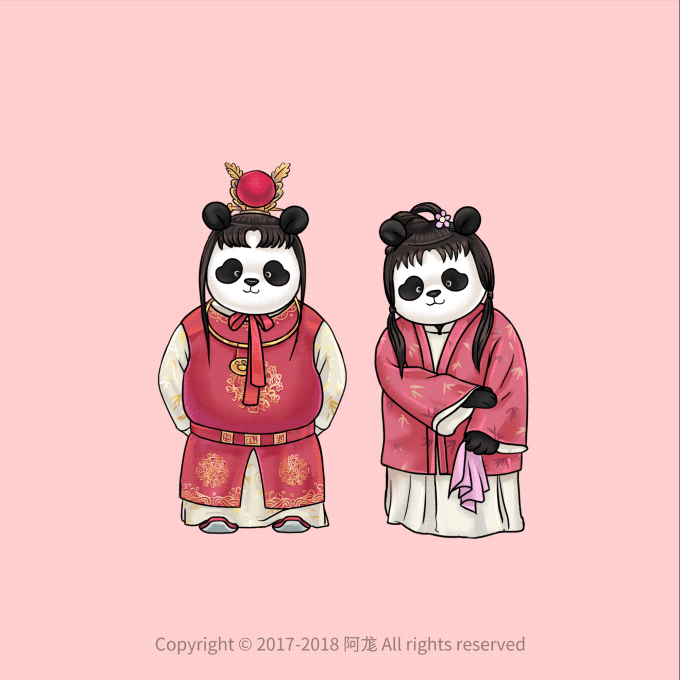 七夕滚粮来了，滚滚版经典情侣合集（图ZMTI1NDU5NzI4） - 艺术插画 - 站酷设计师阿尨原创素材 - 站酷ZCOOL