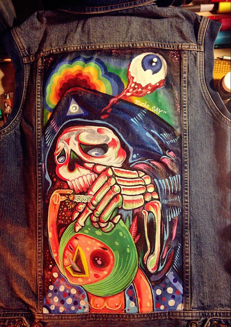 【SAY】手绘DIY牛仔服过过程和经验分享（图ZMTQ1NjU3OTI=） - 新锐潮流插画 - 站酷设计师saycr原创素材 - 站酷ZCOOL