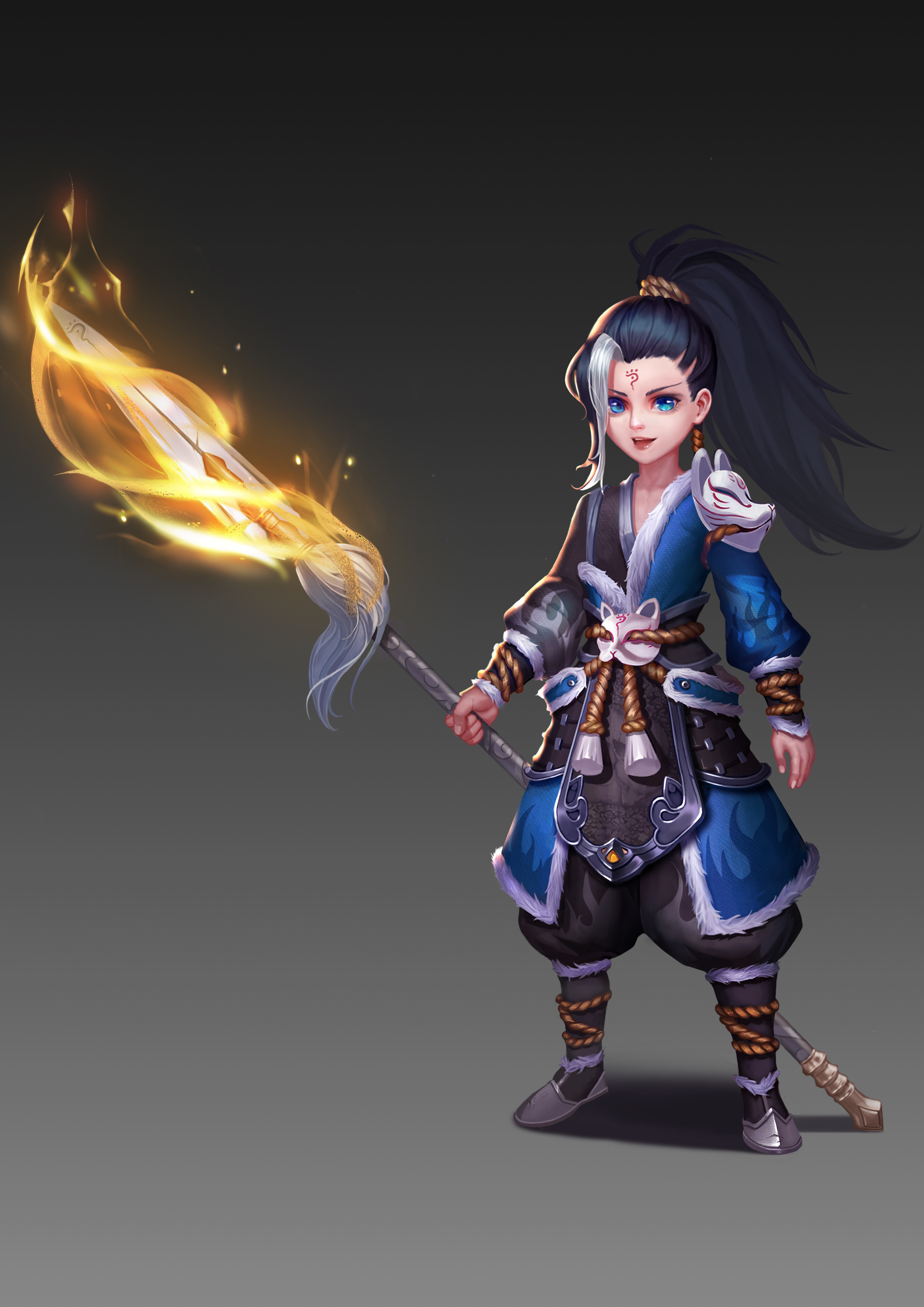 白狐少年|插画|游戏原画|ryouya_原创作品-站酷(zcool)