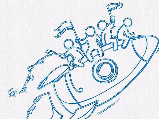 手绘风格简洁清爽PPT模板24(商务策划)