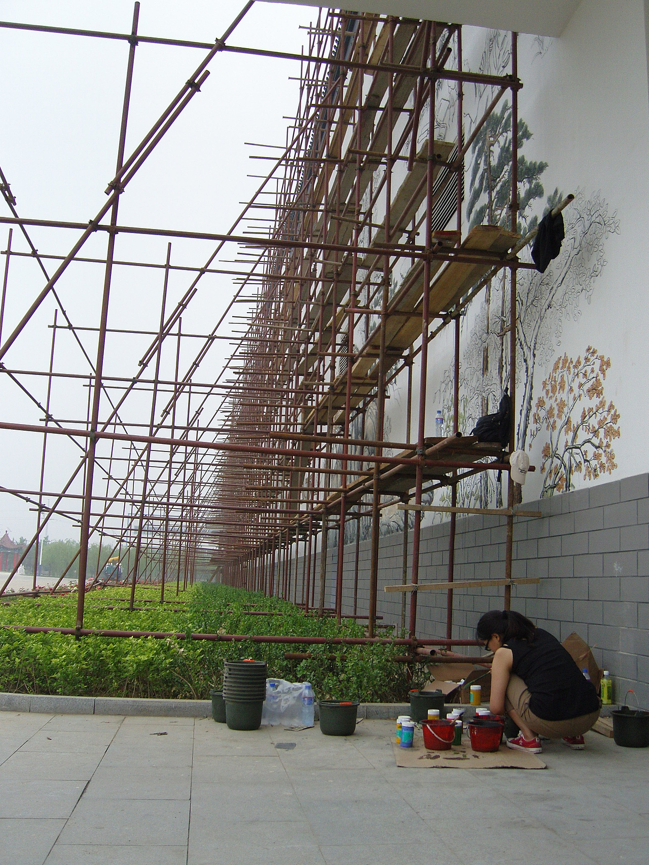 巨力集团——刘伶醉酒厂大型壁画创作，手绘，彩绘，中国画，山水画。（图ZMTY3NjMzNjg=） - 新锐潮流插画 - 站酷设计师小西少爷原创素材 - 站酷ZCOOL