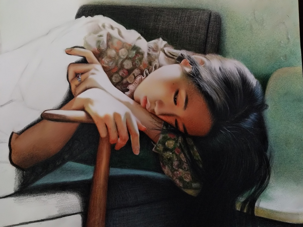 阳光下的女孩（图ZMTYwOTczNTcy） - 绘画 - 站酷设计师李胜仁原创素材 - 站酷ZCOOL