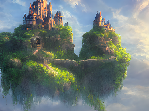 #AI创作实验室#悬浮的城堡