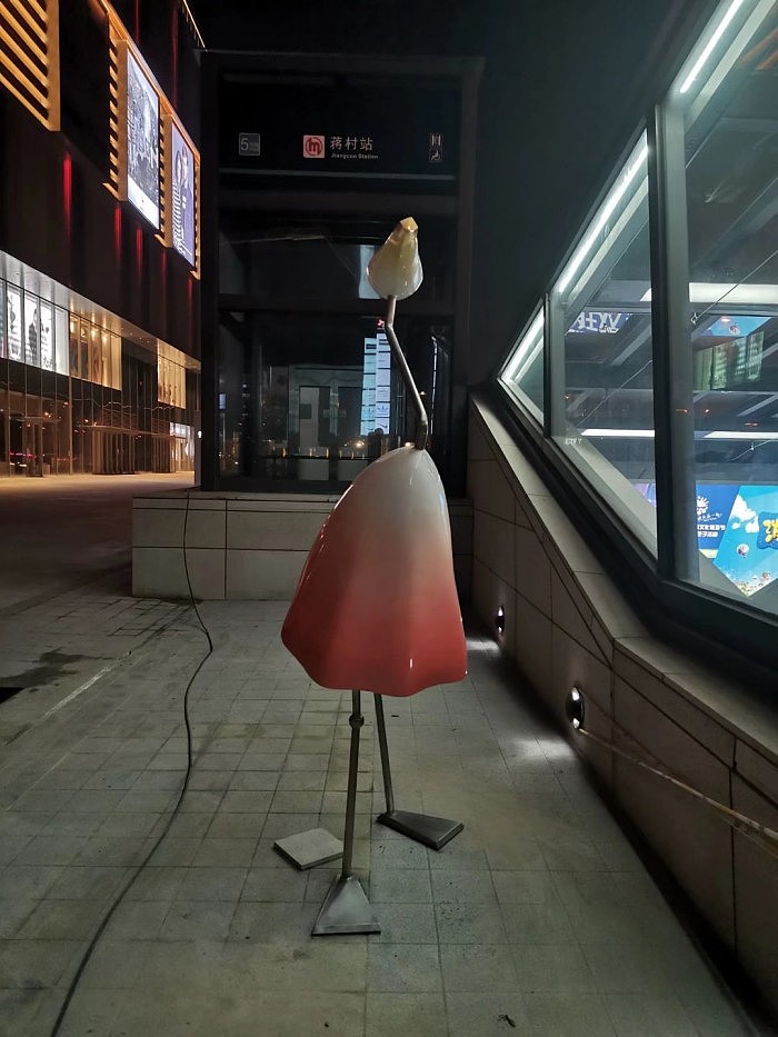 枣庄城市景观鹭鸶雕塑 长腿白鹭不锈钢雕塑绿化摆件