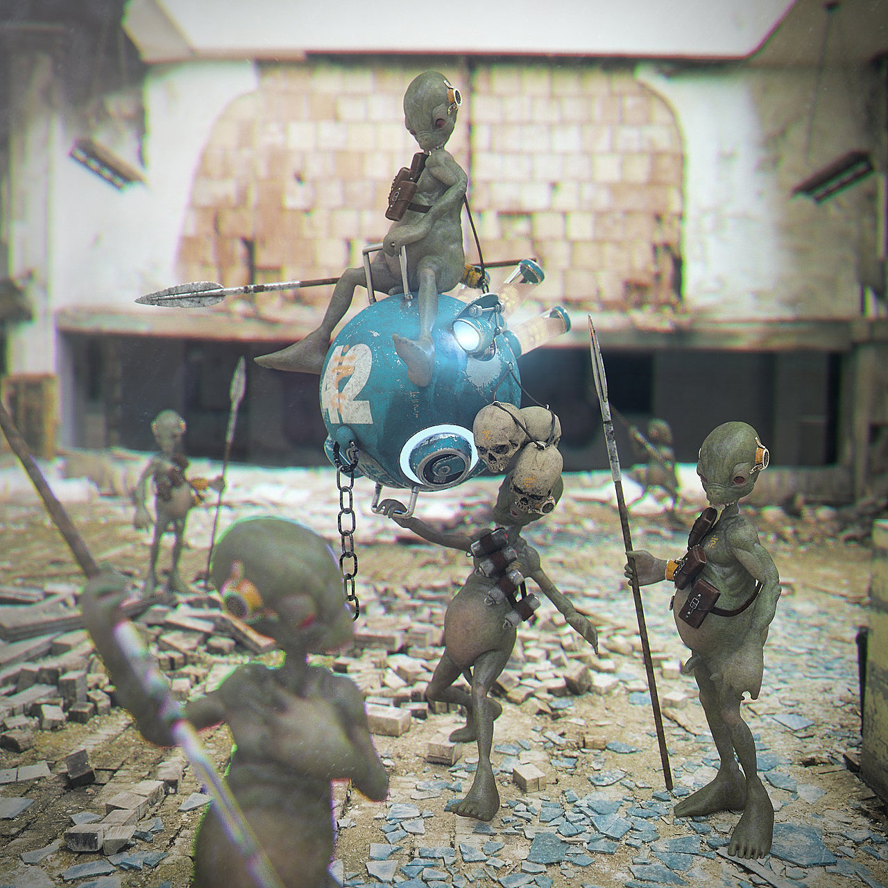 外星人入侵-三维静帧场景绘制