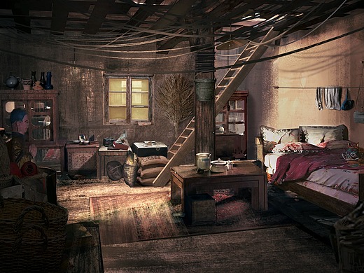 【影视】概念气氛图 室内 年代农村