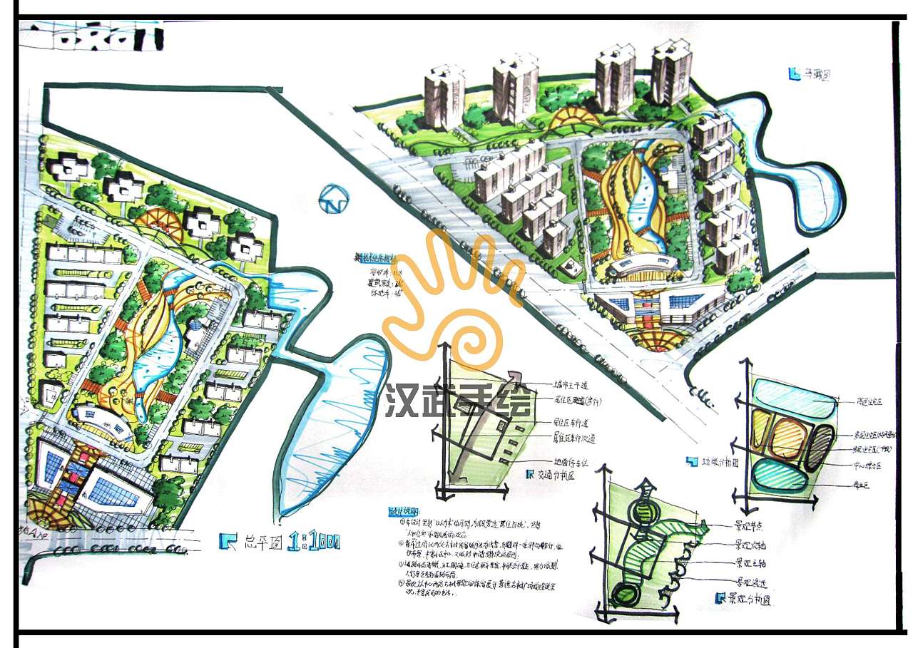 城市规划设计考研手绘快题作品