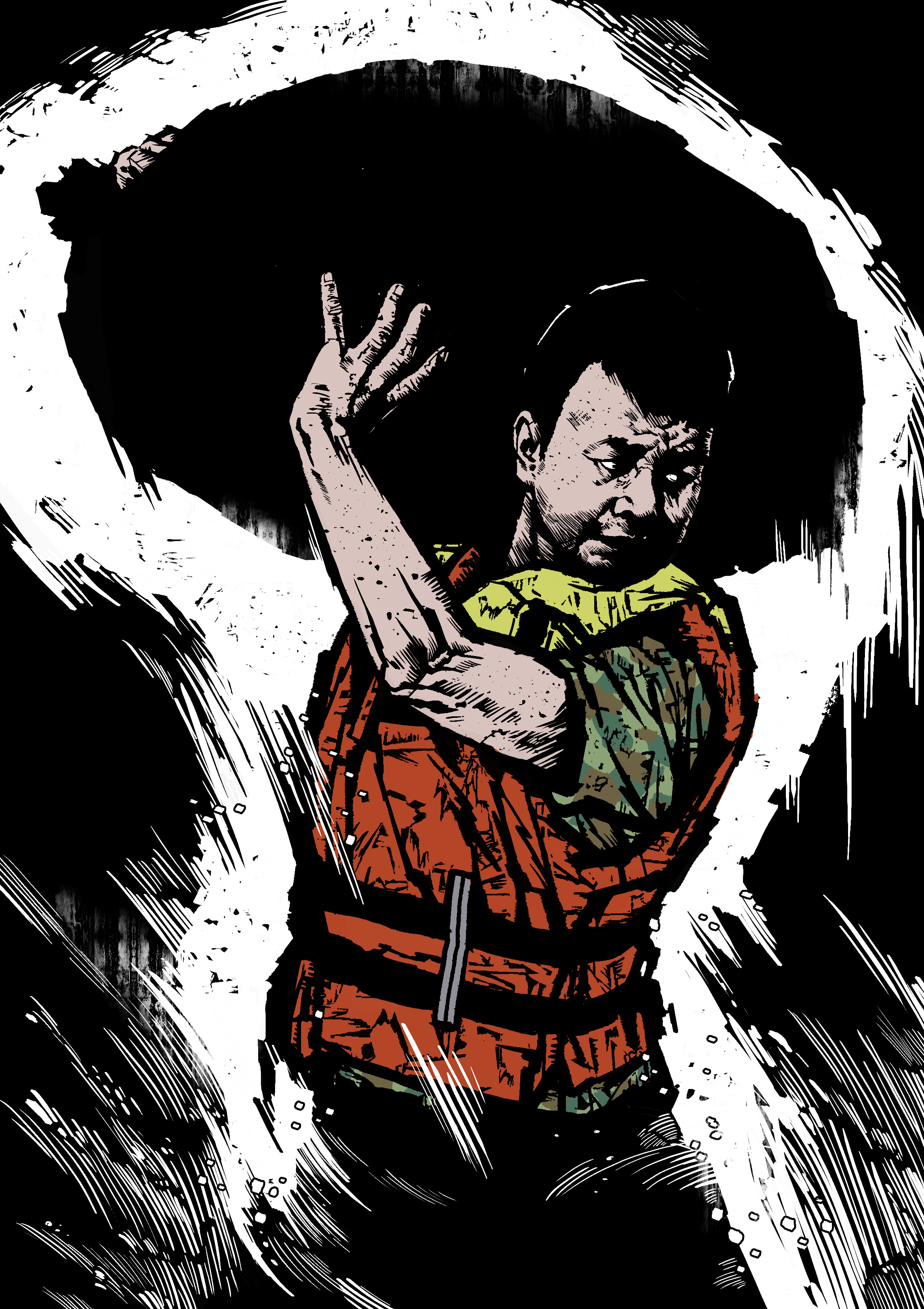 纪保超抗洪抢险系列绘画