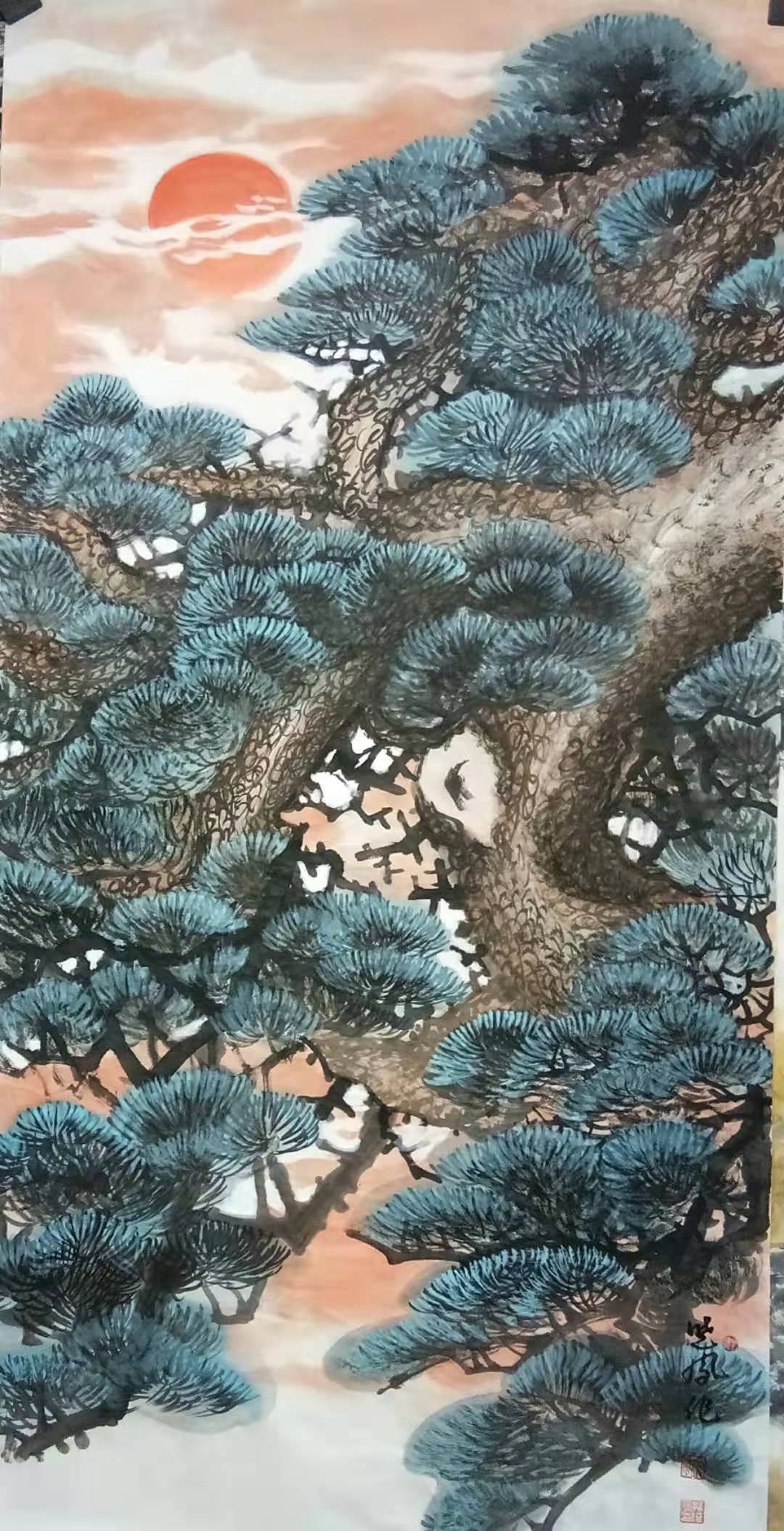 个人国画作品,牡丹山水画,花鸟作品