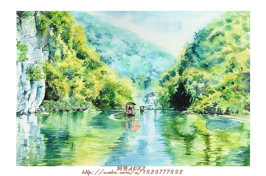 三岔湖绘画图片图片