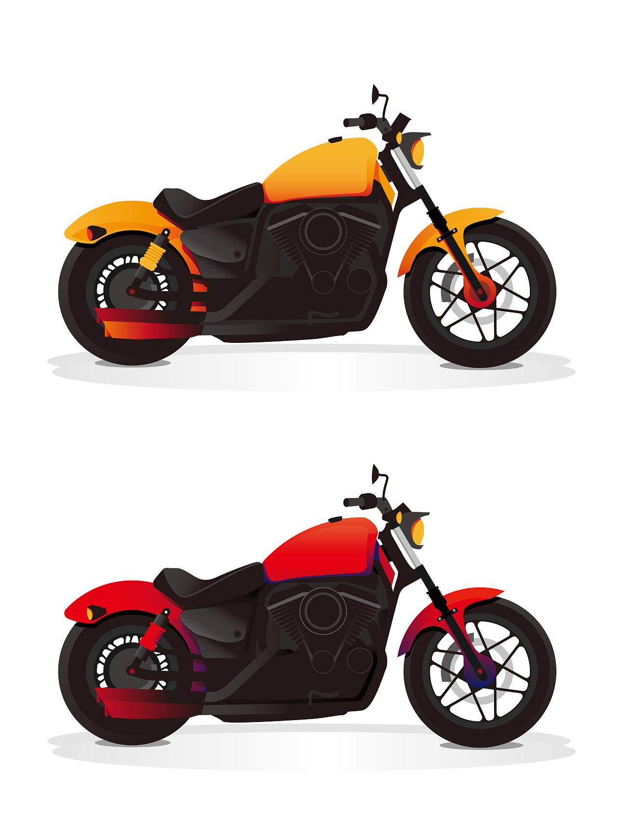 摩托车-矢量插画