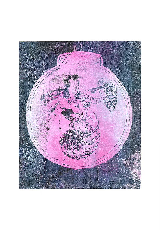 明胶版画 《罐子里的生物》（图ZMzQyMjY5Mjk2） - 艺术插画 - 站酷设计师捉只太阳原创素材 - 站酷ZCOOL