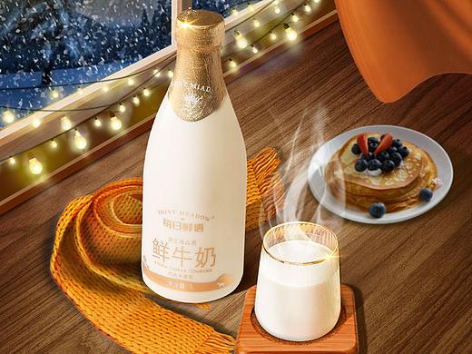 冬天第一杯鲜奶+合成下雪动态