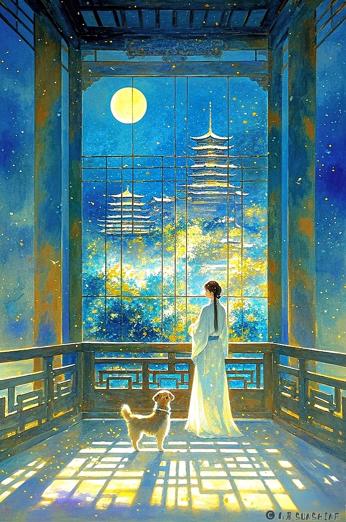 堪图画｜月明白露澄清光，层城绮阁遥相望