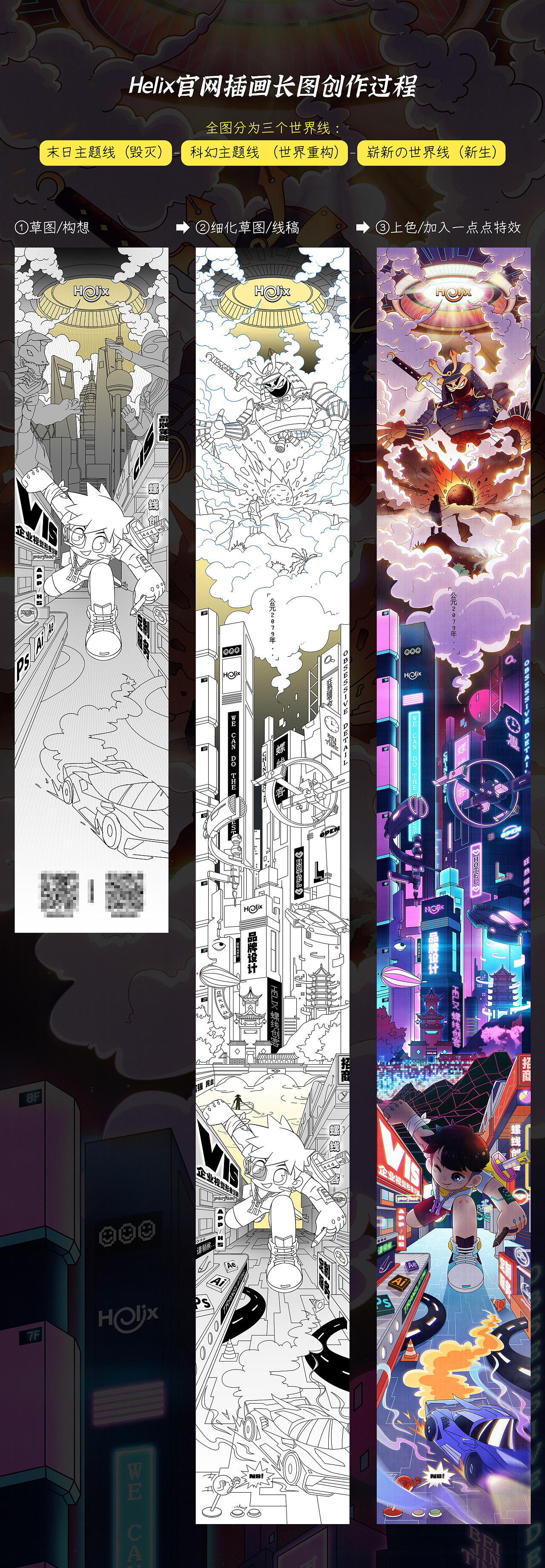 helix官网长图插画一览