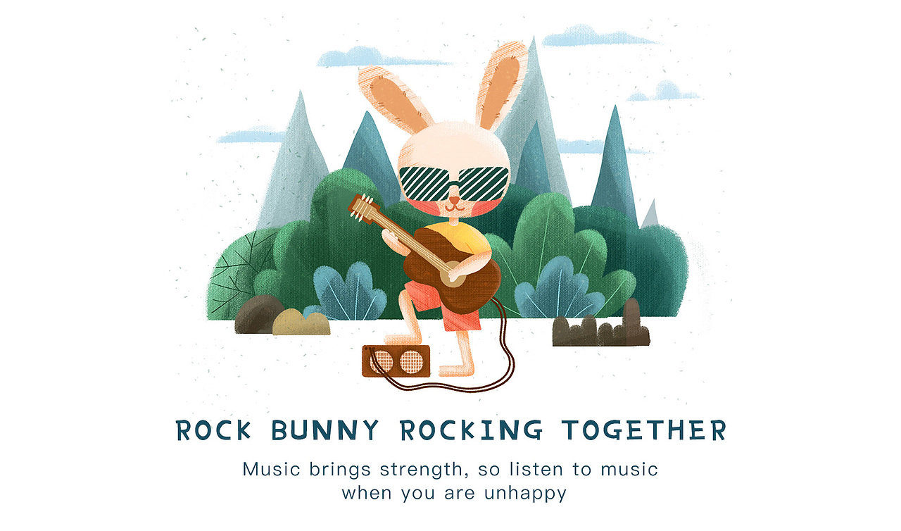 小场景手绘儿童插画