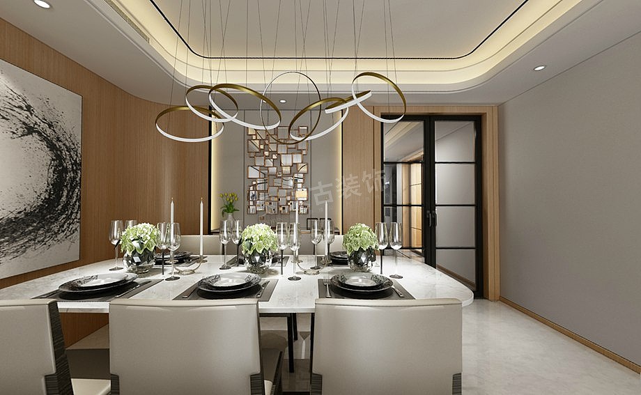 龙湖景粼玖序大平层装修案例,天古装饰现代简约设计图