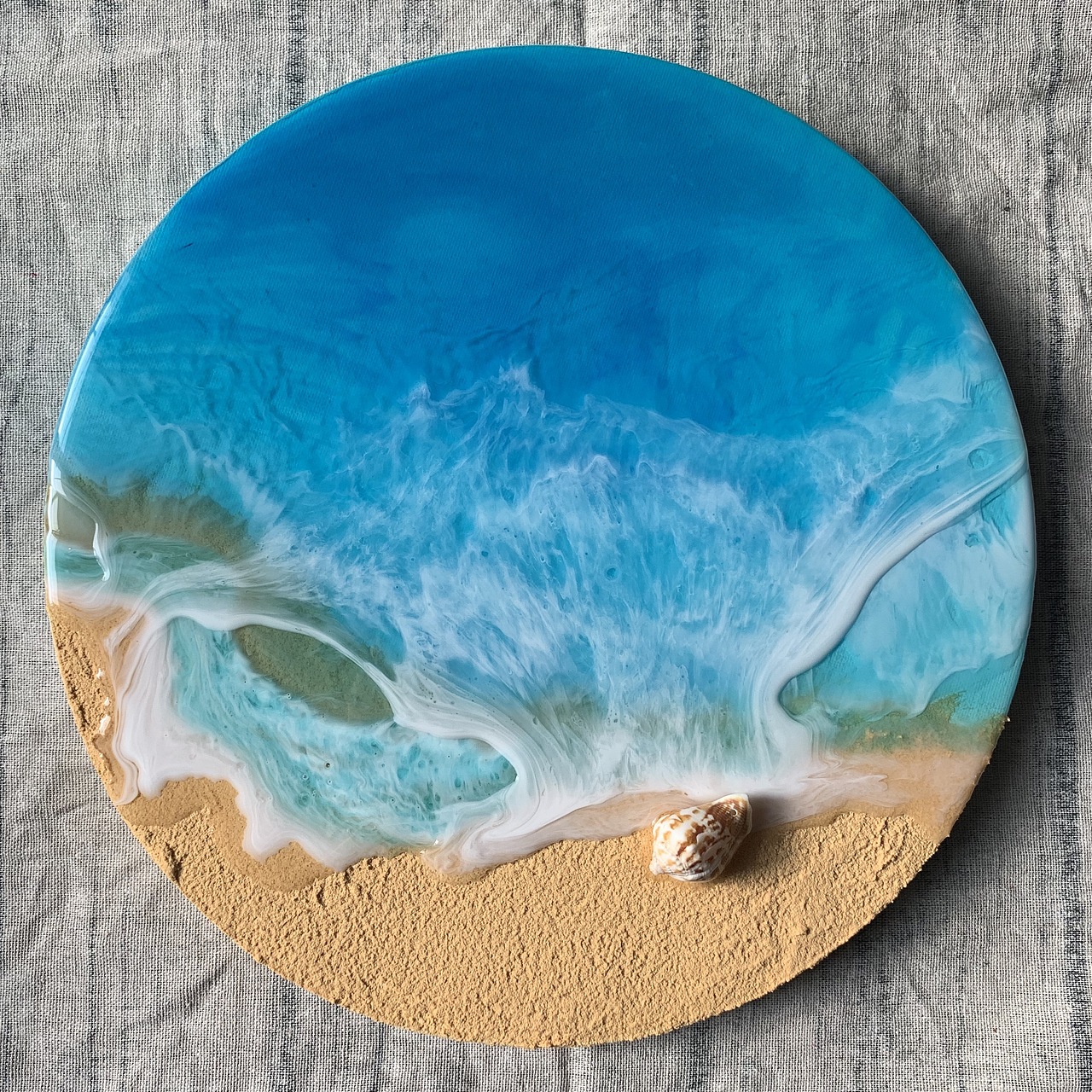 海洋沙滩贝壳写真画创意工艺品