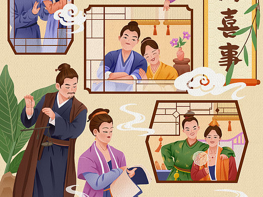 电视剧《兰闺喜事》插画创作