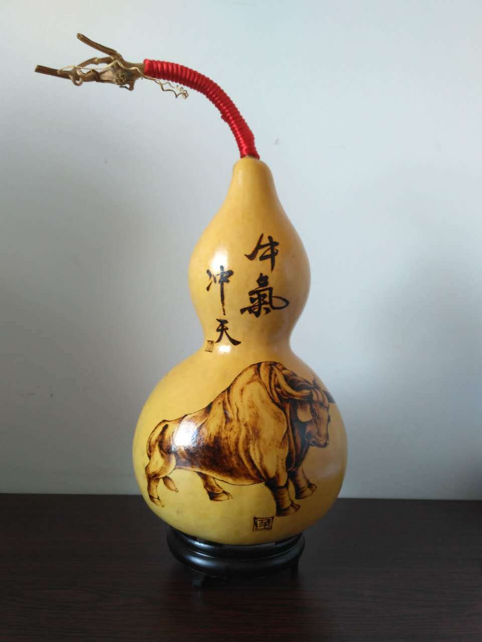 葫芦烙画 牛气冲天