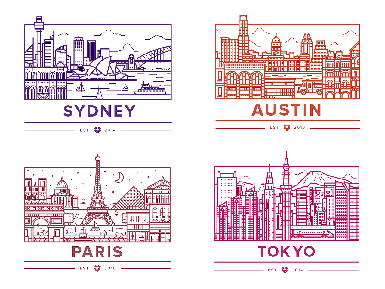 香港 扁平极简线描插画（图ZMzI1MzI5NTI=） - 商业插画 - 站酷设计师葫芦兄弟loyal原创素材 - 站酷ZCOOL