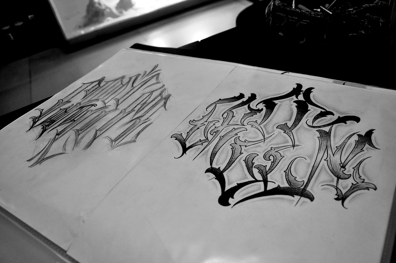 奇卡诺花体字 原创设计 BTO tattoo 原 刺青（图ZMTAyNjc0NzE2） - 其他 - 站酷设计师呼延良澔ansr原创素材 - 站酷ZCOOL
