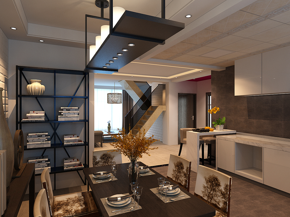 盘锦楚航装饰《康桥N区天玺城》120平loft风格装修案例